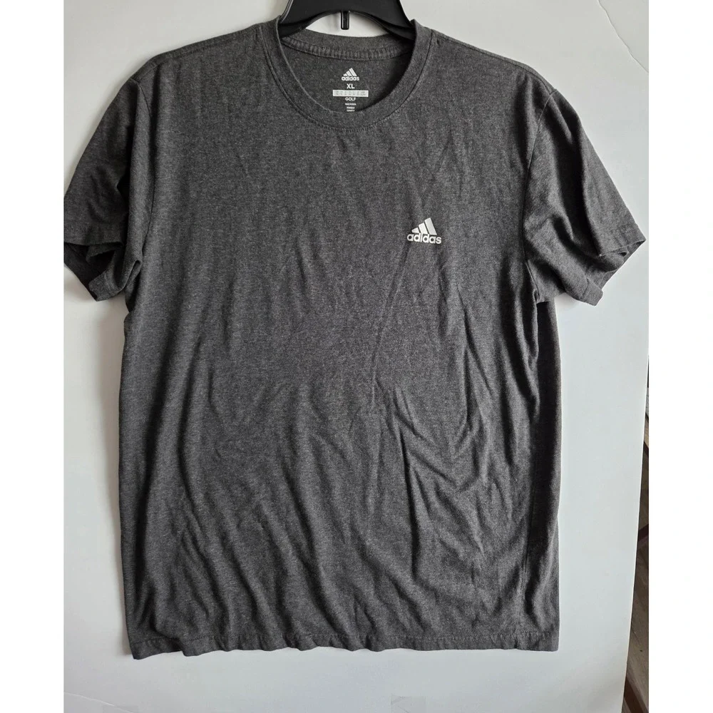 Adidas Golf Mens XL T-Shirt Charcoal Gray Heather Short Sleeve Crew Neck Tee